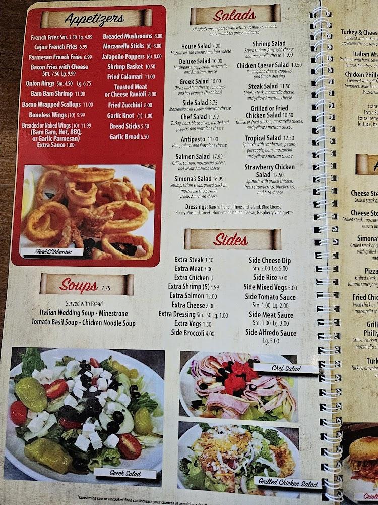 Simona's Italian Restaurant Menu image 4